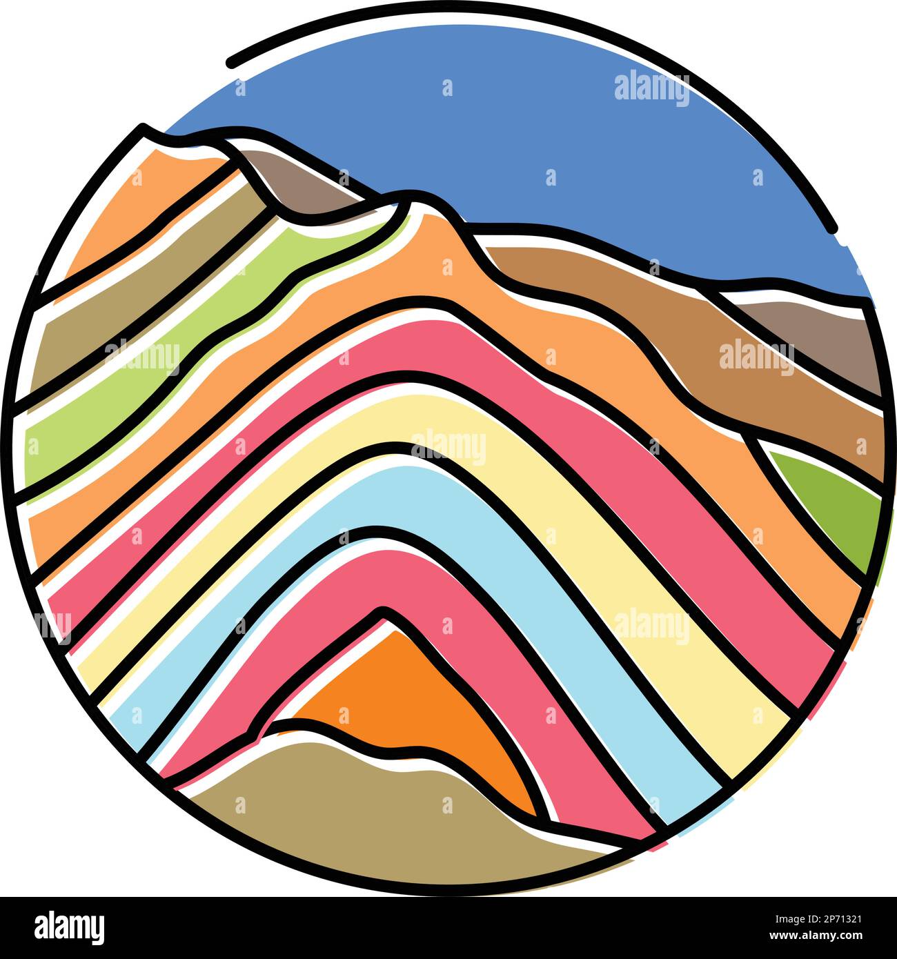 camping mountain landscape color icon vector illustration Stock Vector ...