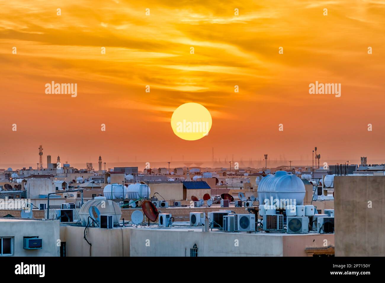 Sunrise over Saudi Arabia Stock Photo
