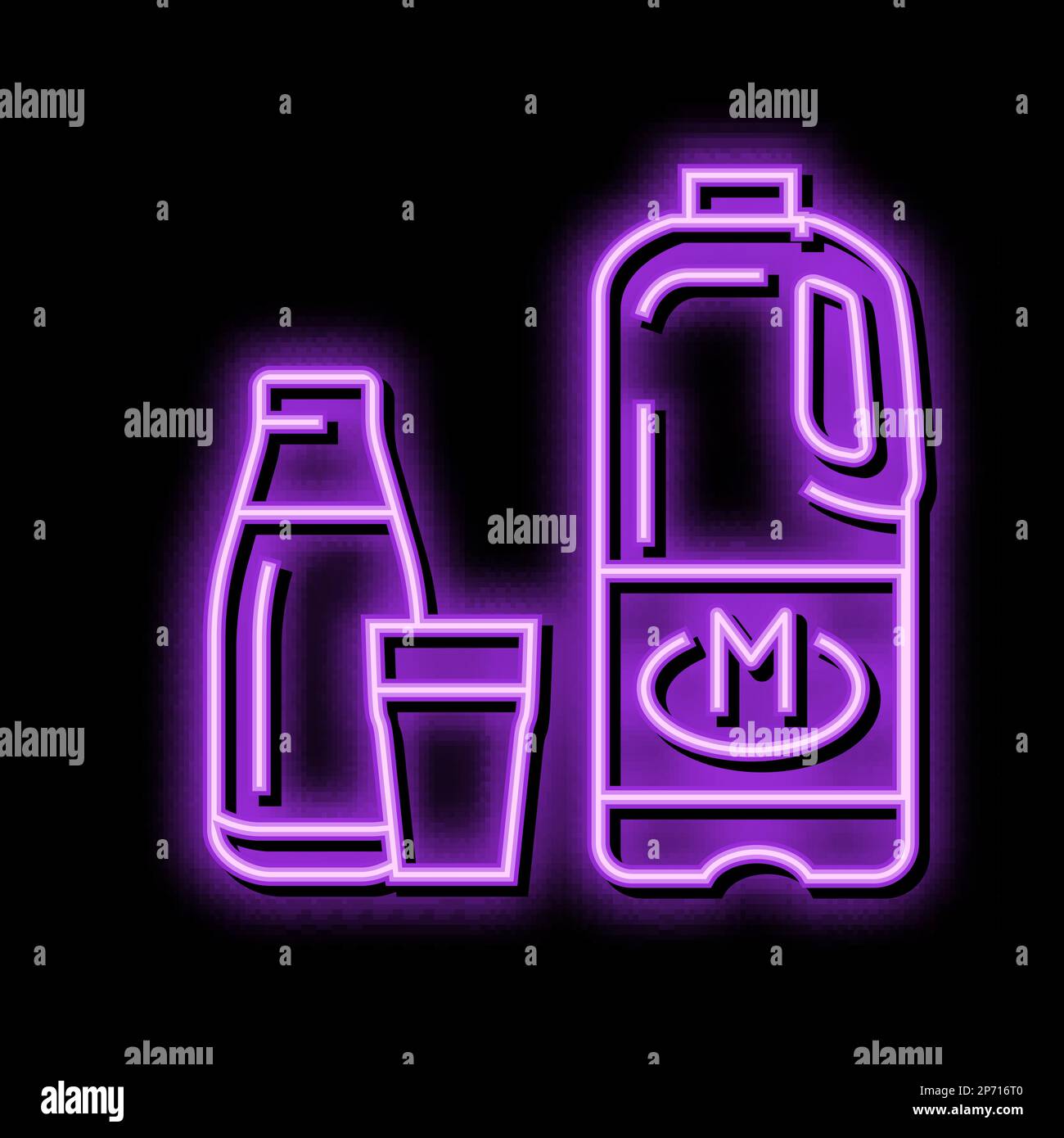 milk dairy product neon glow icon illustration Stock Vector Image & Art ...