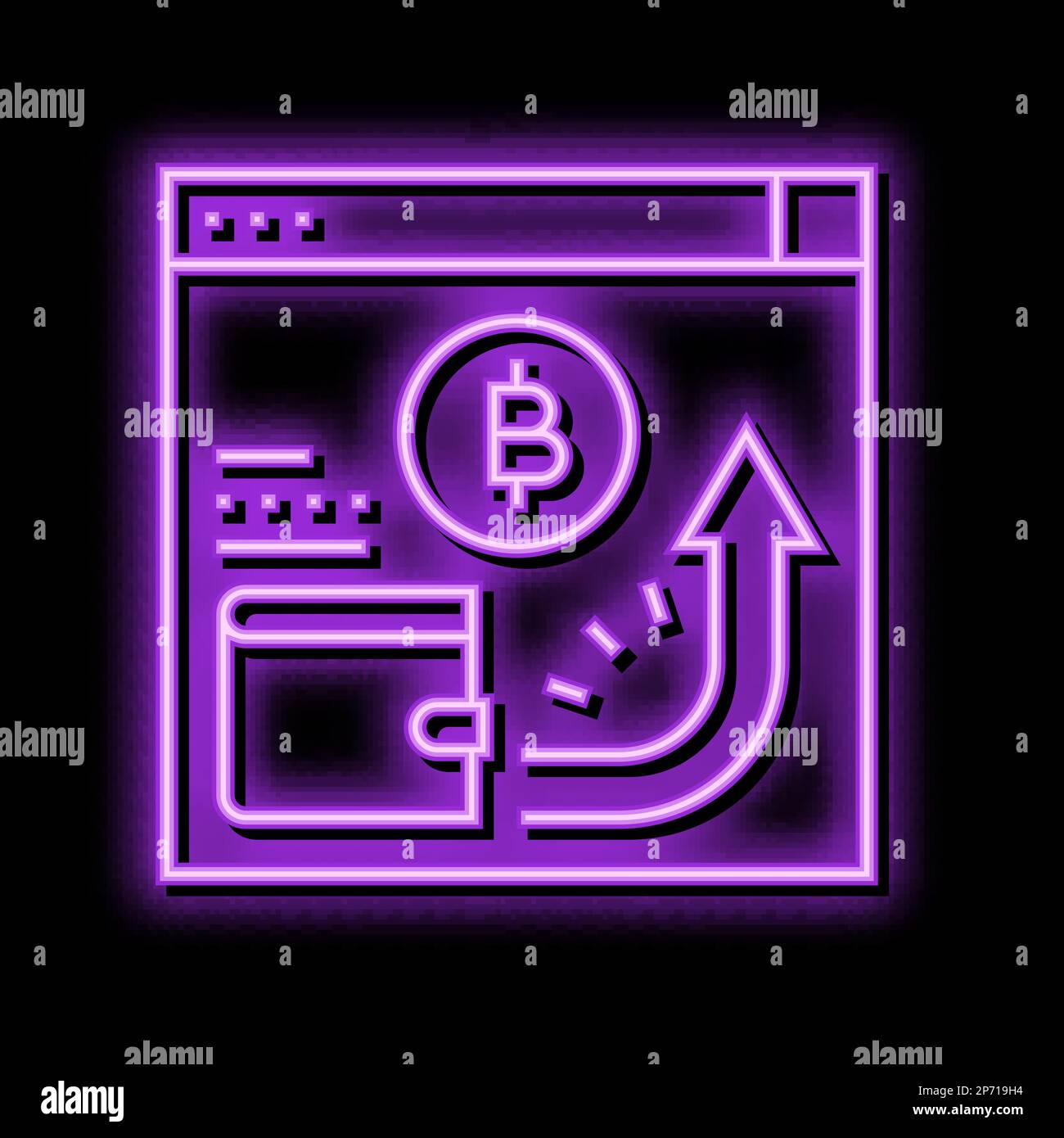 cryptocurrency payment neon glow icon illustration Stock Vector Image ...