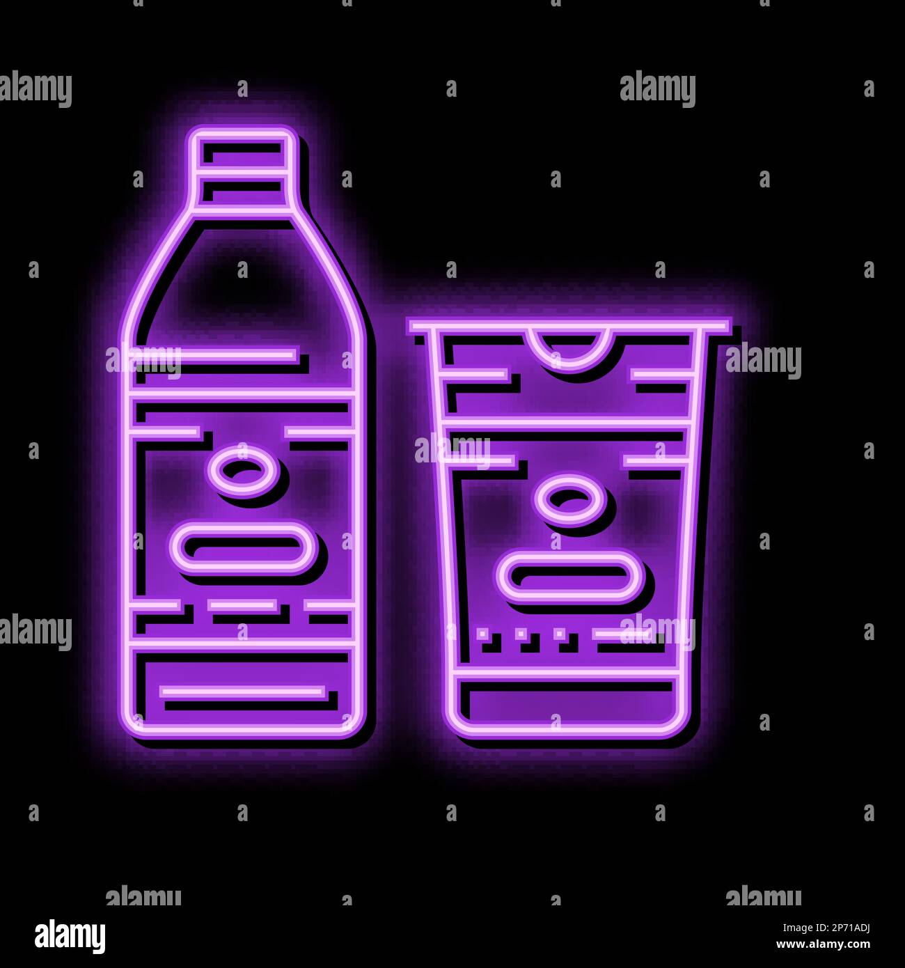 yogurt milk product dairy neon glow icon illustration Stock Vector ...