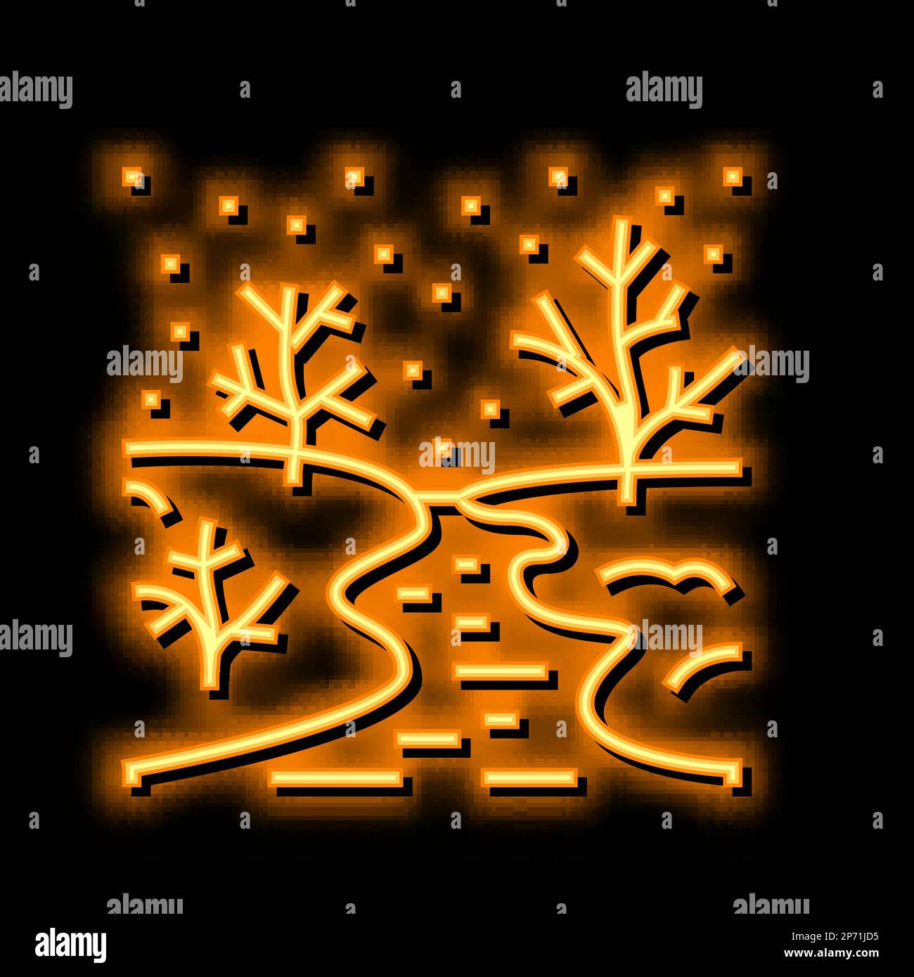 ice river neon glow icon illustration Stock Vector