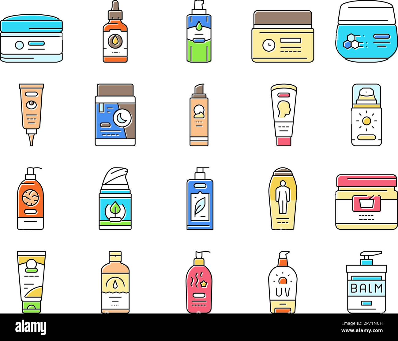 cream cosmetic product beauty icons set vector Stock Vector Image & Art ...