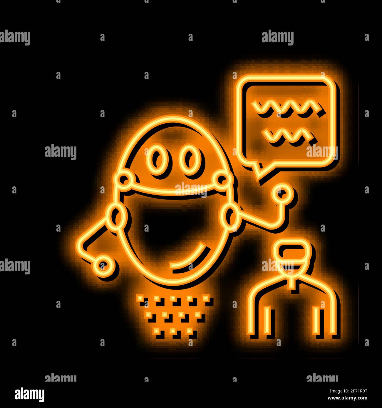 virtual robot neon glow icon illustration Stock Vector Image & Art - Alamy