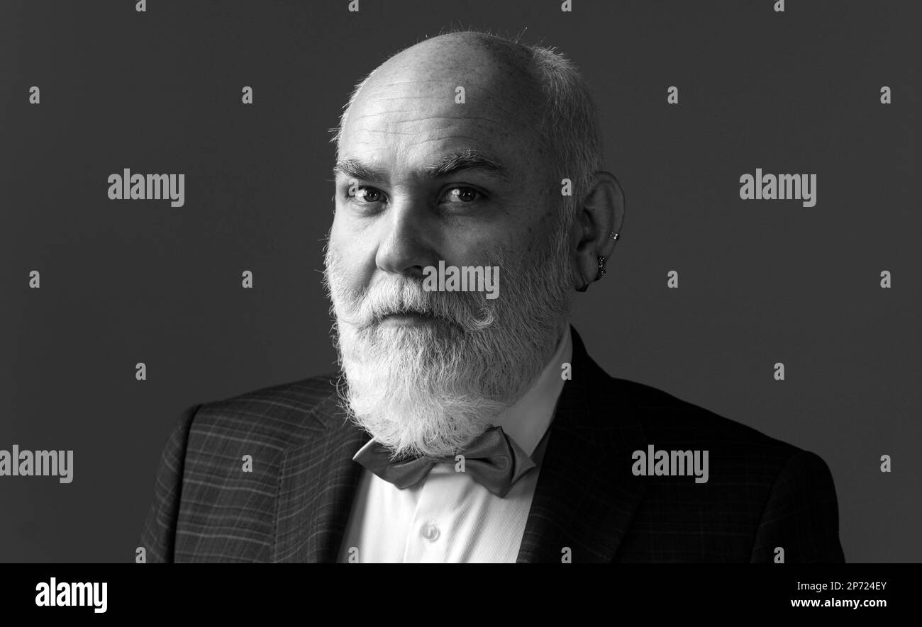 Cheerful casual middle aged man Black and White Stock Photos & Images ...