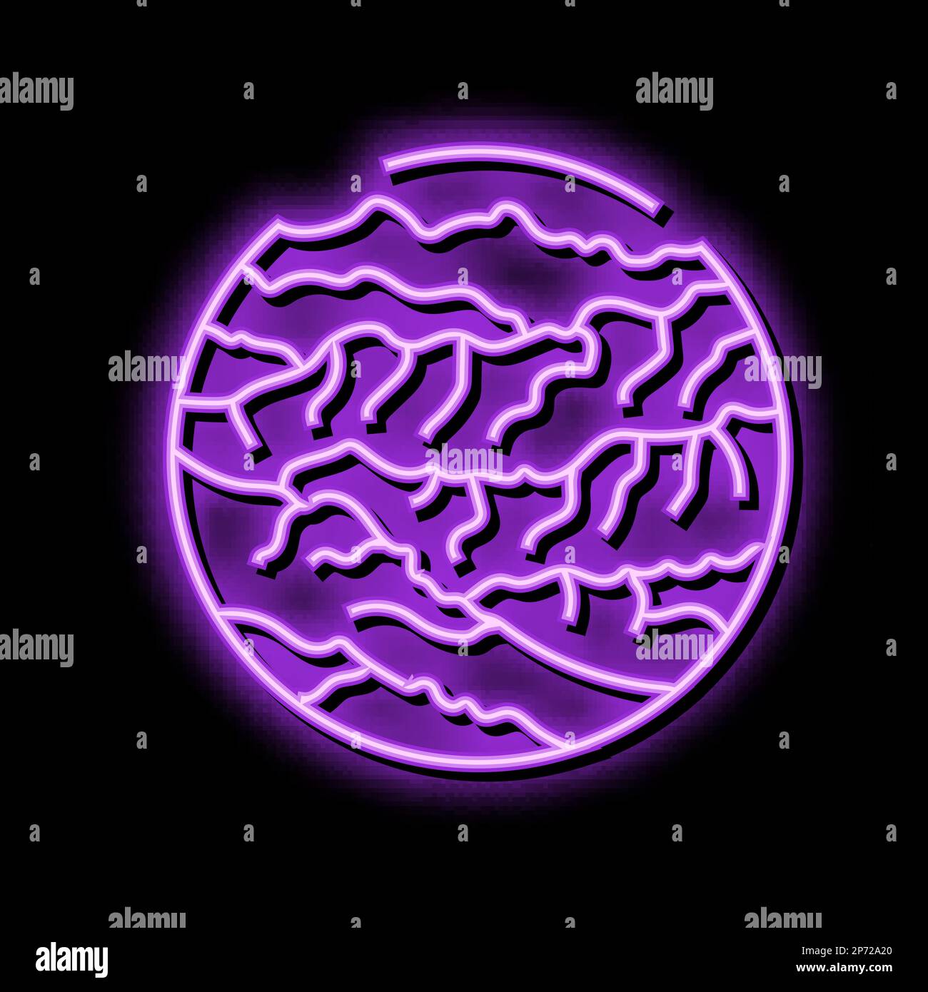 geology mountain landscape neon glow icon illustration Stock Vector ...
