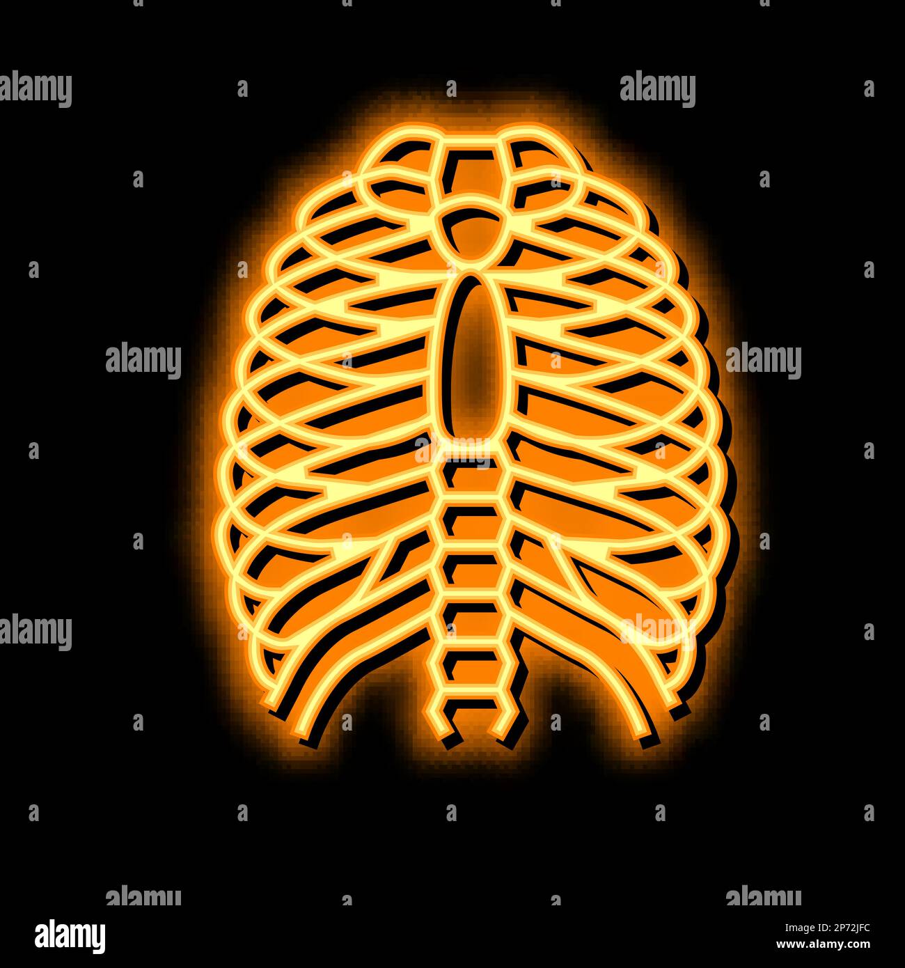 chest bone neon glow icon illustration Stock Vector