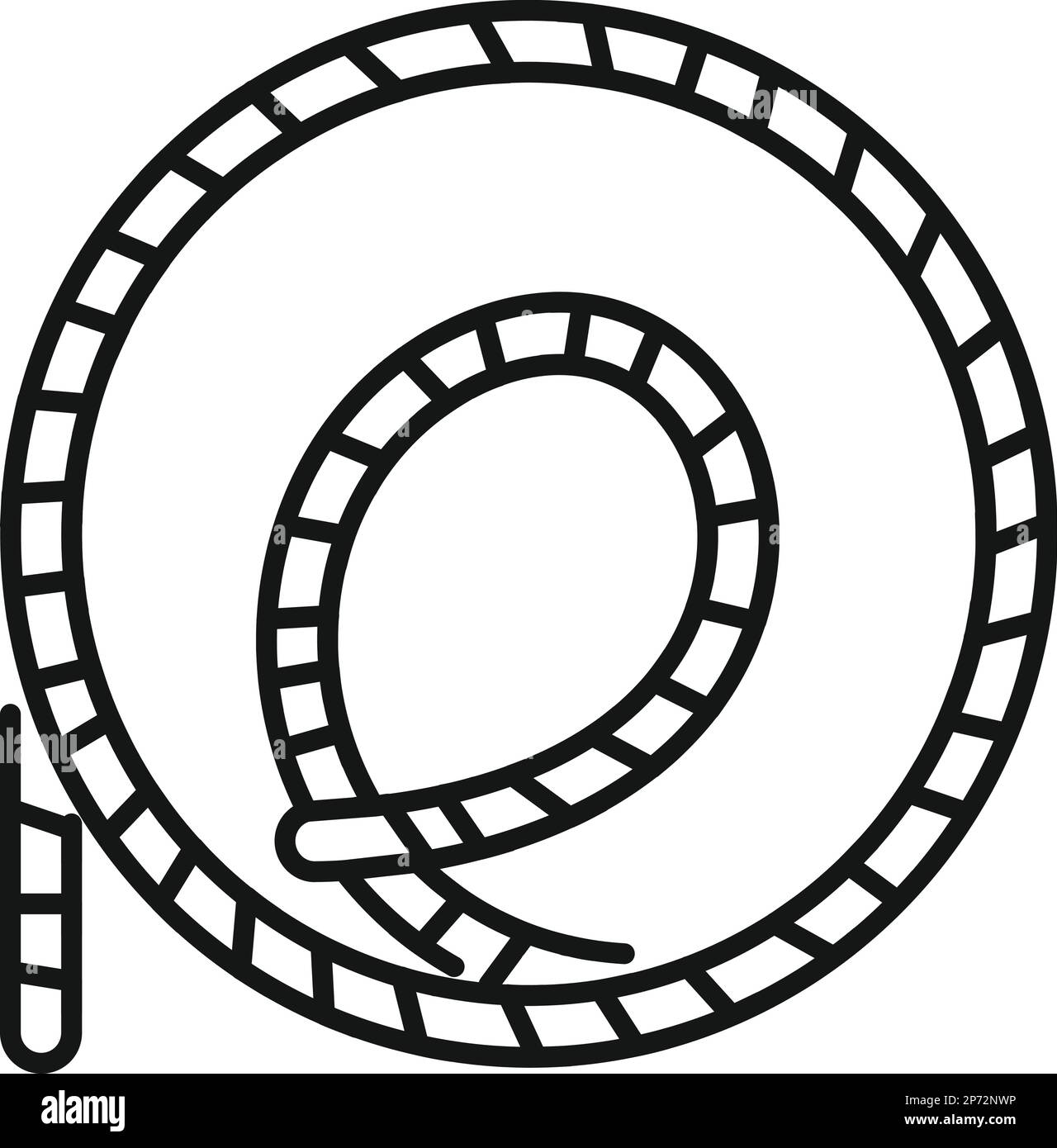 Circle lasso icon outline vector. Cowboy rope. Rodeo string Stock ...