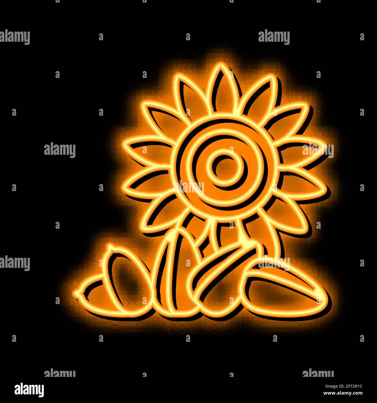 sunflower nut neon glow icon illustration Stock Vector Image & Art - Alamy