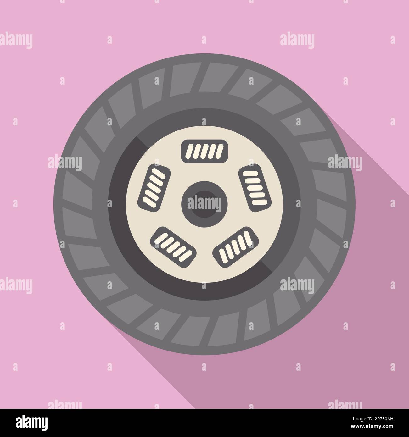 Clutch equipment icon flat vector. Car disk. Machine system Stock ...