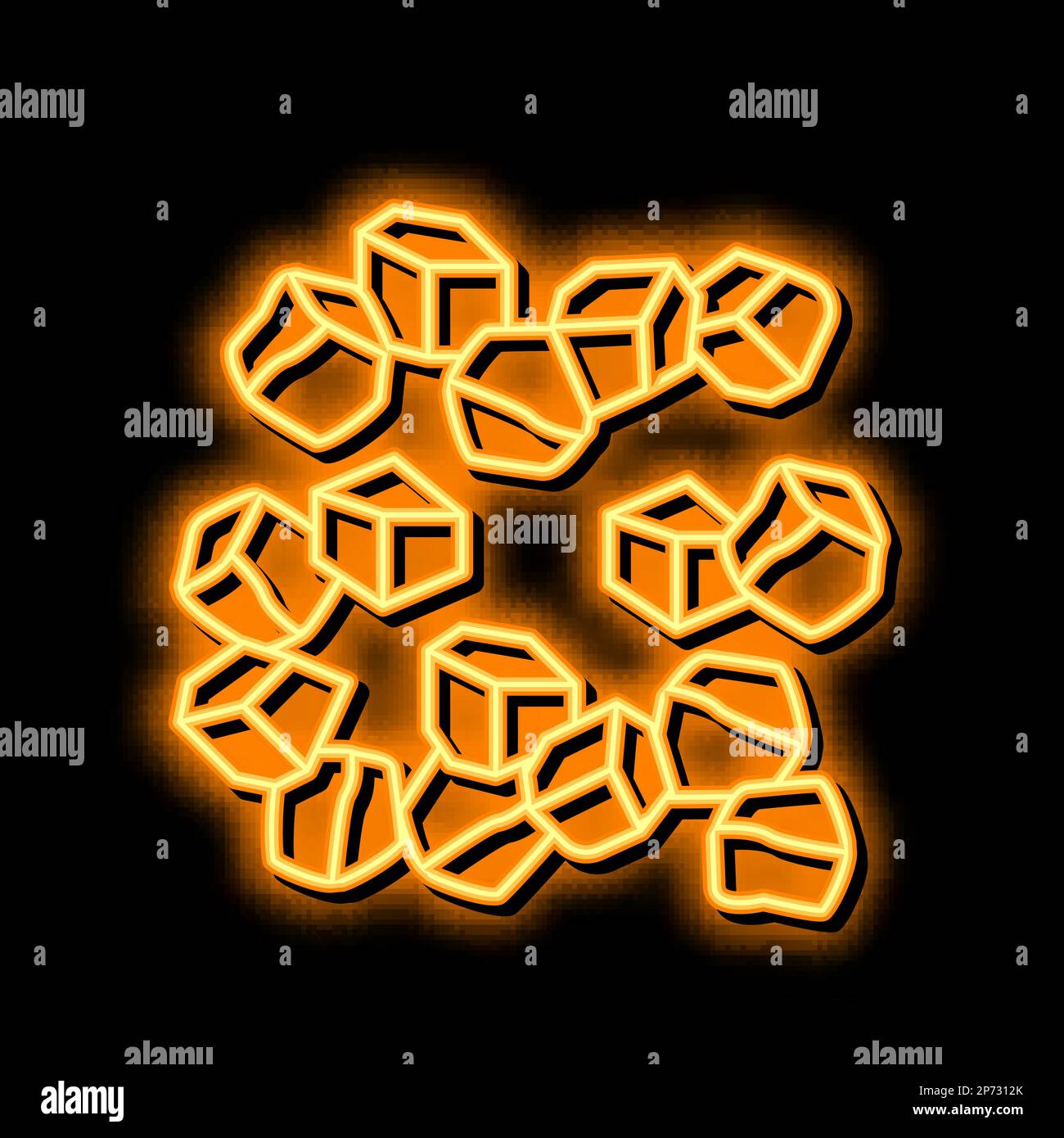 cubes cut carrot neon glow icon illustration Stock Vector Image & Art ...