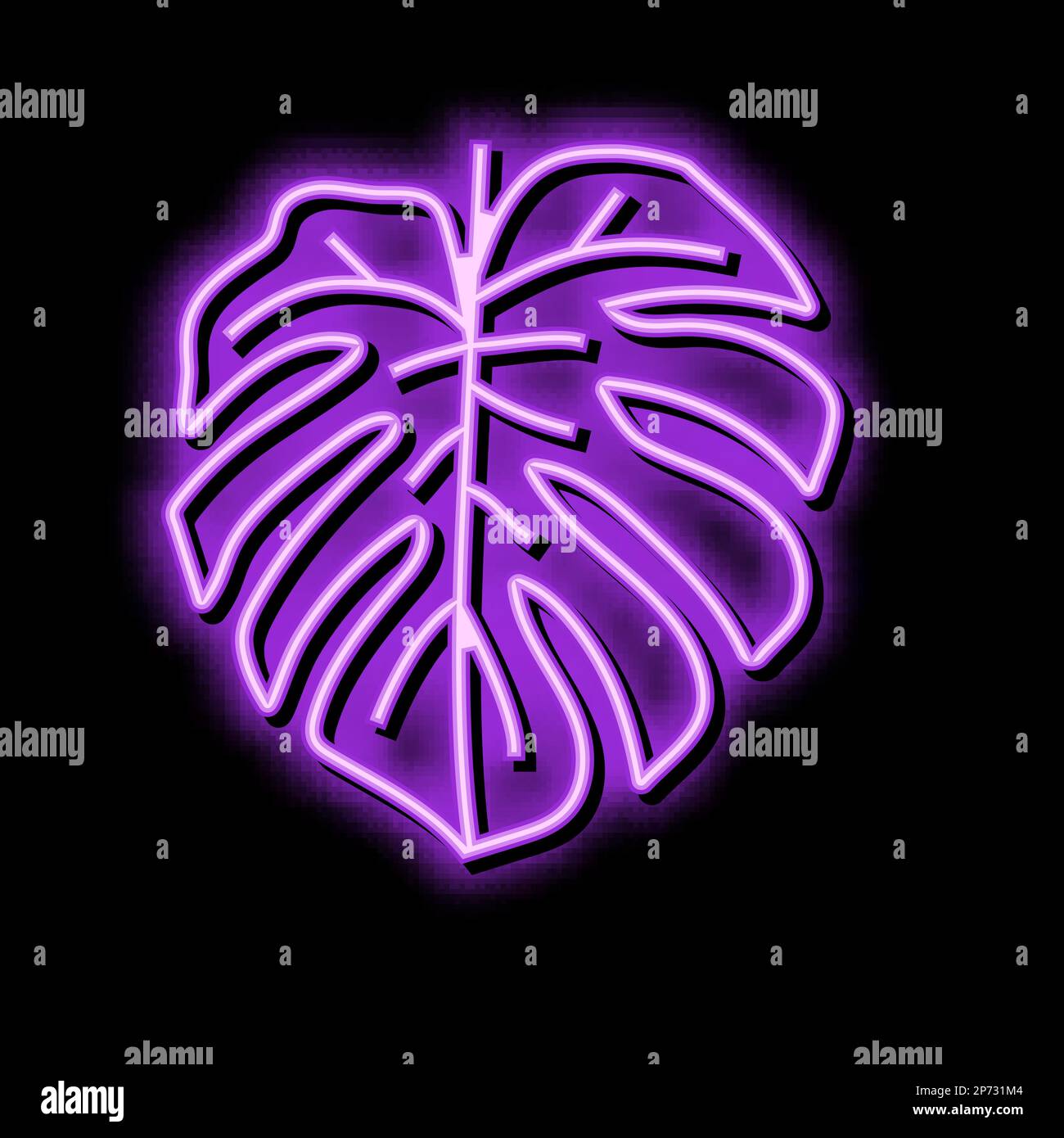 monstera plant leaf color icon vector illustration Stock Vector Image ...