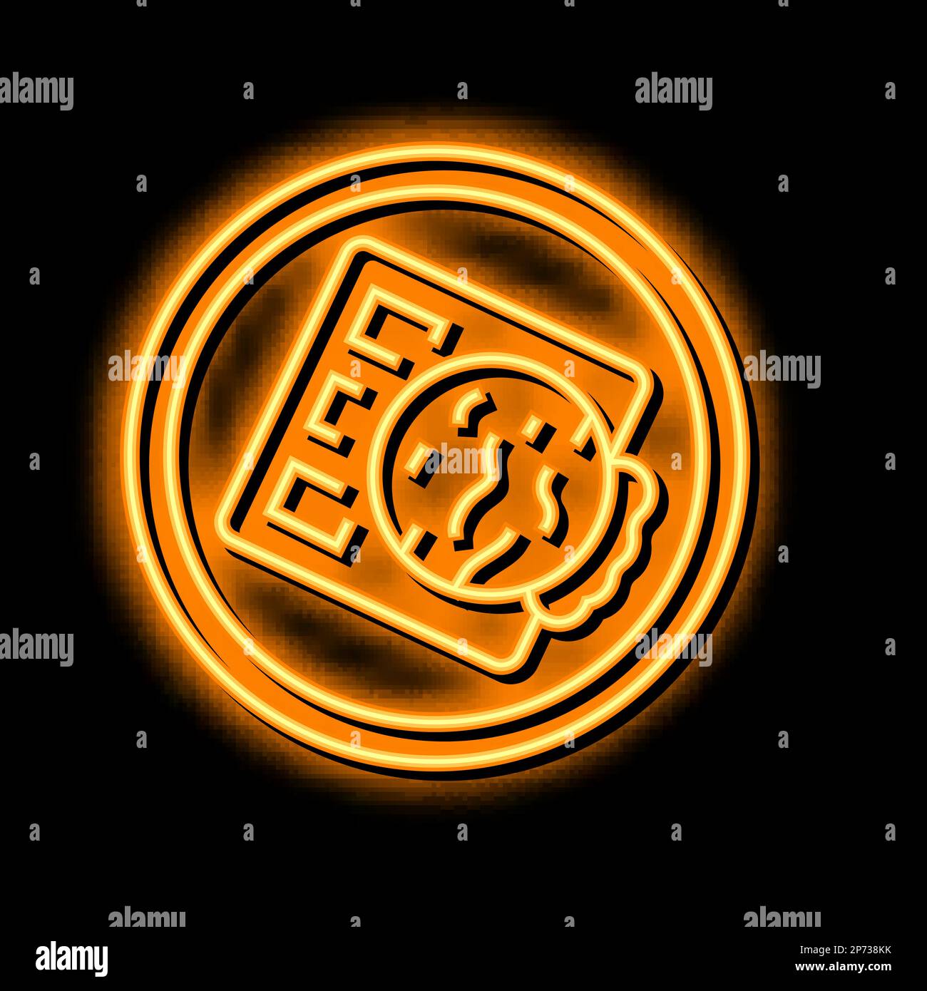 waffle ice cream neon glow icon illustration Stock Vector Image & Art ...