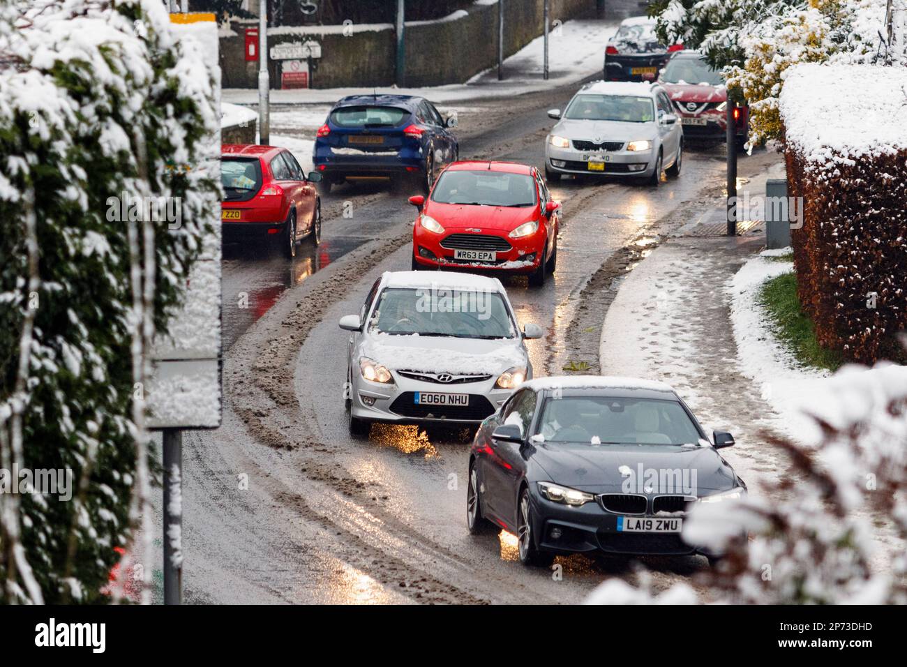 Chippenham, Wiltshire, UK. 8th March, 2023. Drivers are pictured