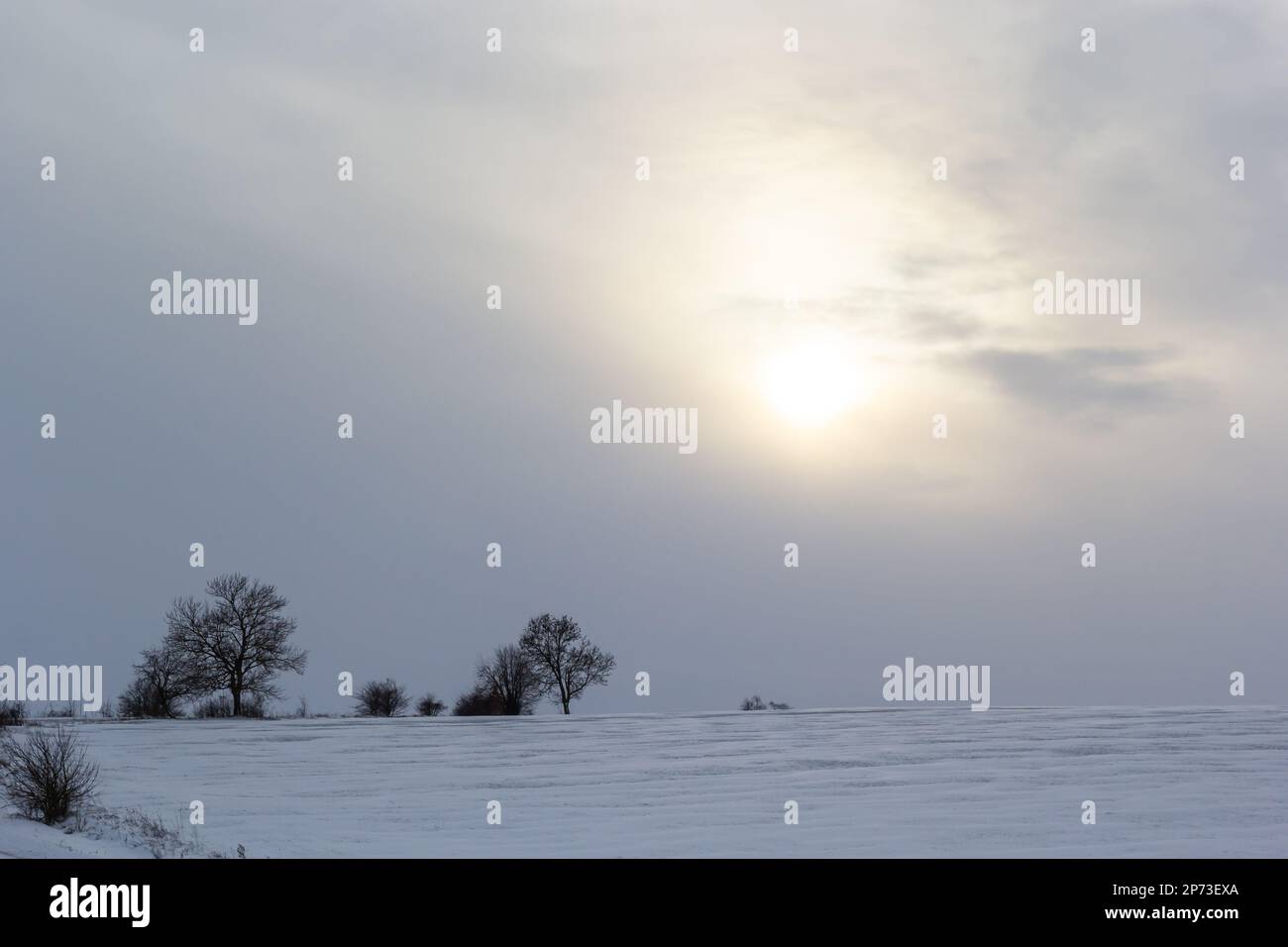 Field sunrise snow hi-res stock photography and images - Alamy