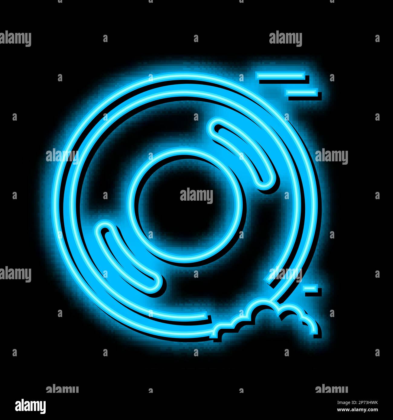 drag racing tires neon glow icon illustration Stock Vector