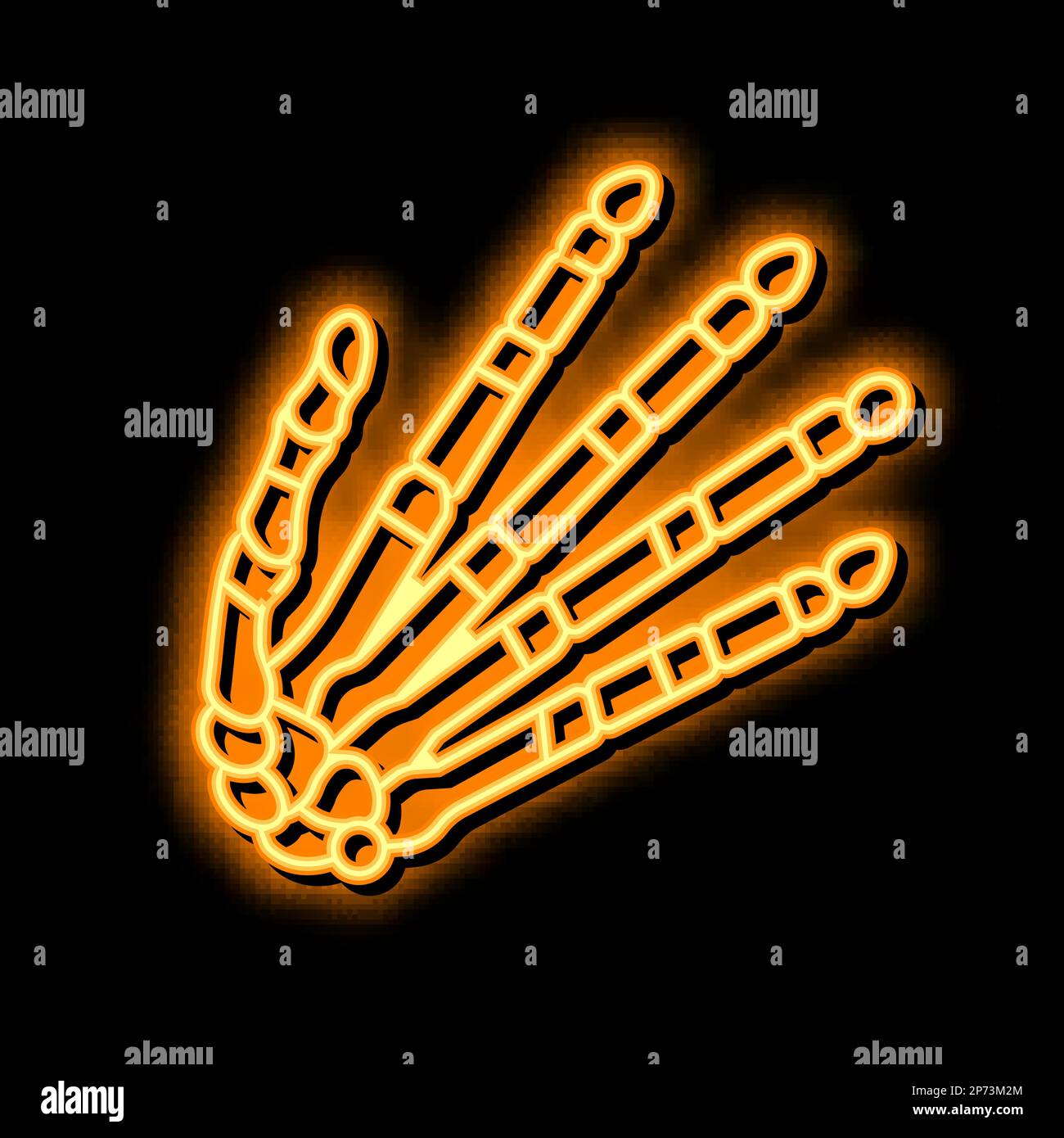 hand bone neon glow icon illustration Stock Vector