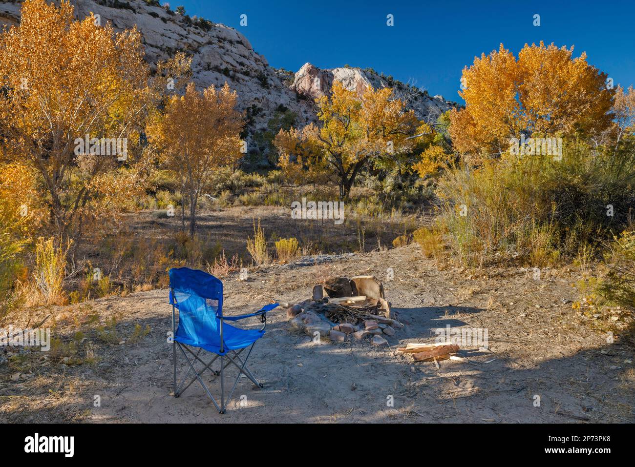 Campsite over Cottonwood Creek in Cottonwood Canyon, off Cottonwood