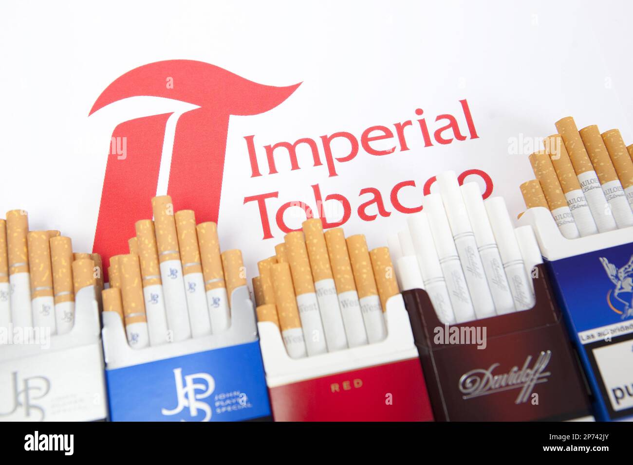 Products from Imperial Tobaccos cigarette portfolio. (Newscast Limited via  AP Images Stock Photo
