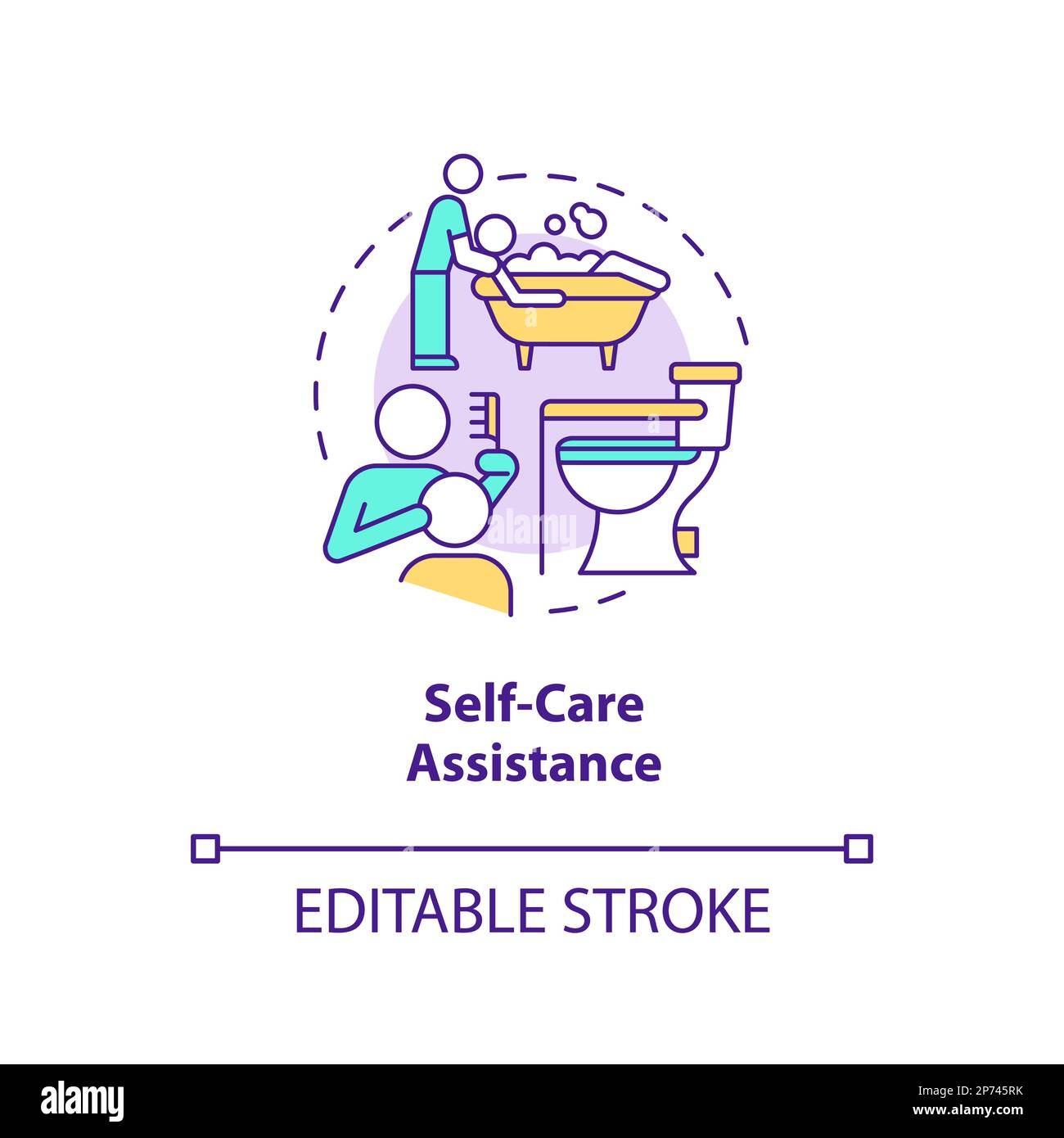Self-care assistance concept icon Stock Vector Image & Art - Alamy
