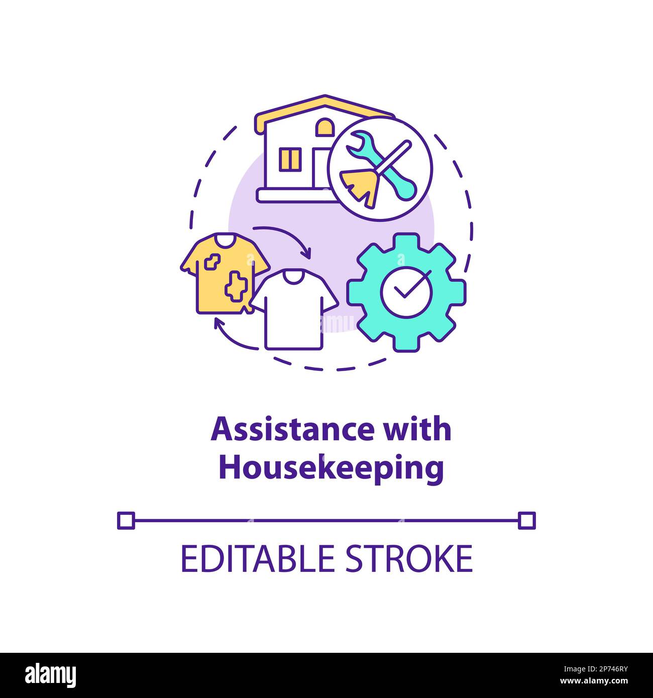 Assistance with housekeeping concept icon Stock Vector Image & Art Alamy