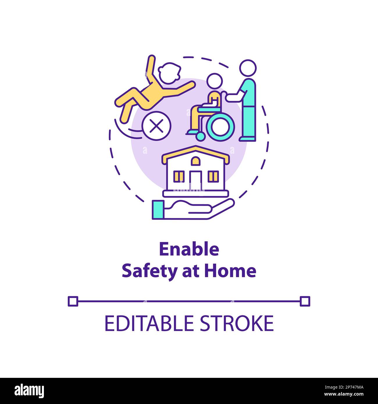 Enable safety at home concept icon Stock Vector
