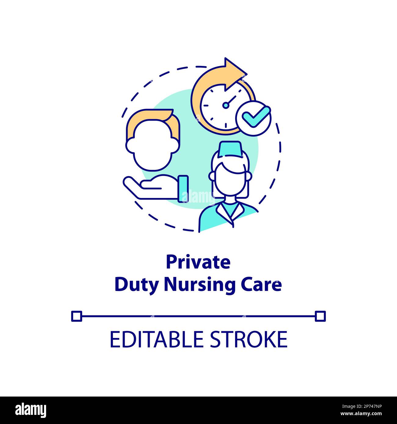 Private duty nursing care concept icon Stock Vector