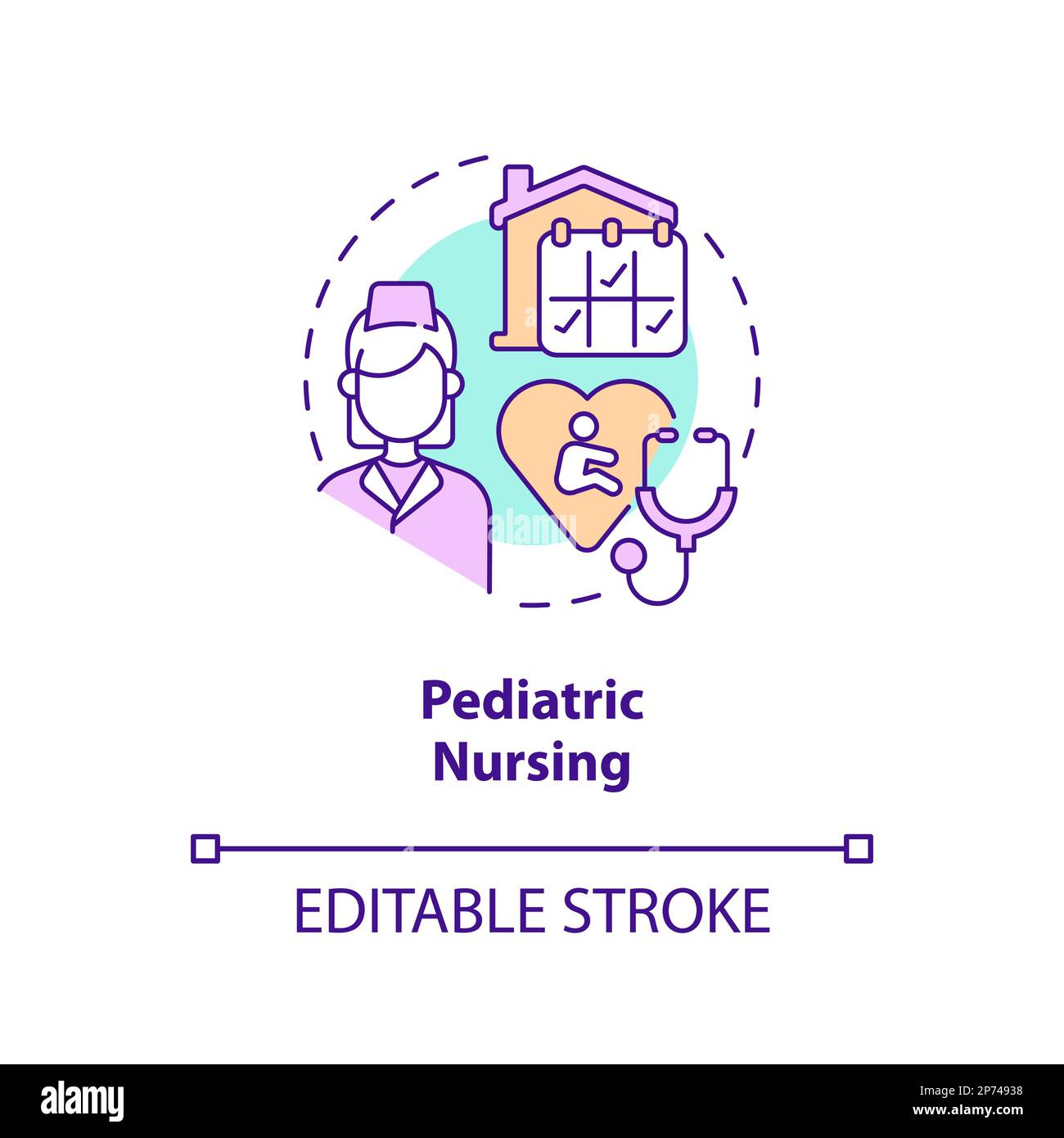 Pediatric nursing concept icon Stock Vector