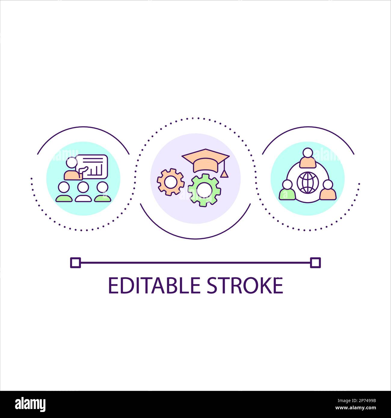 Teambuilding and staff training loop concept icon Stock Vector