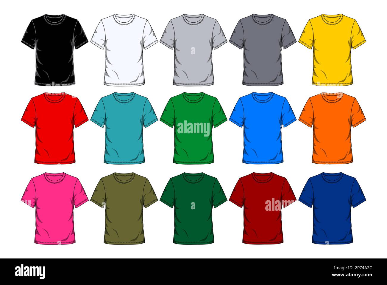 Round Neck T Shirts Template Stock Illustrations – 183 Round Neck