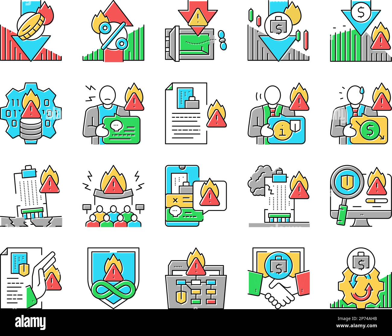 Risk communication icons pack hi-res stock photography and images - Alamy