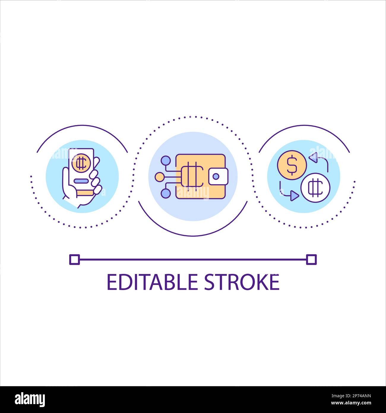 E wallet loop concept icon Stock Vector
