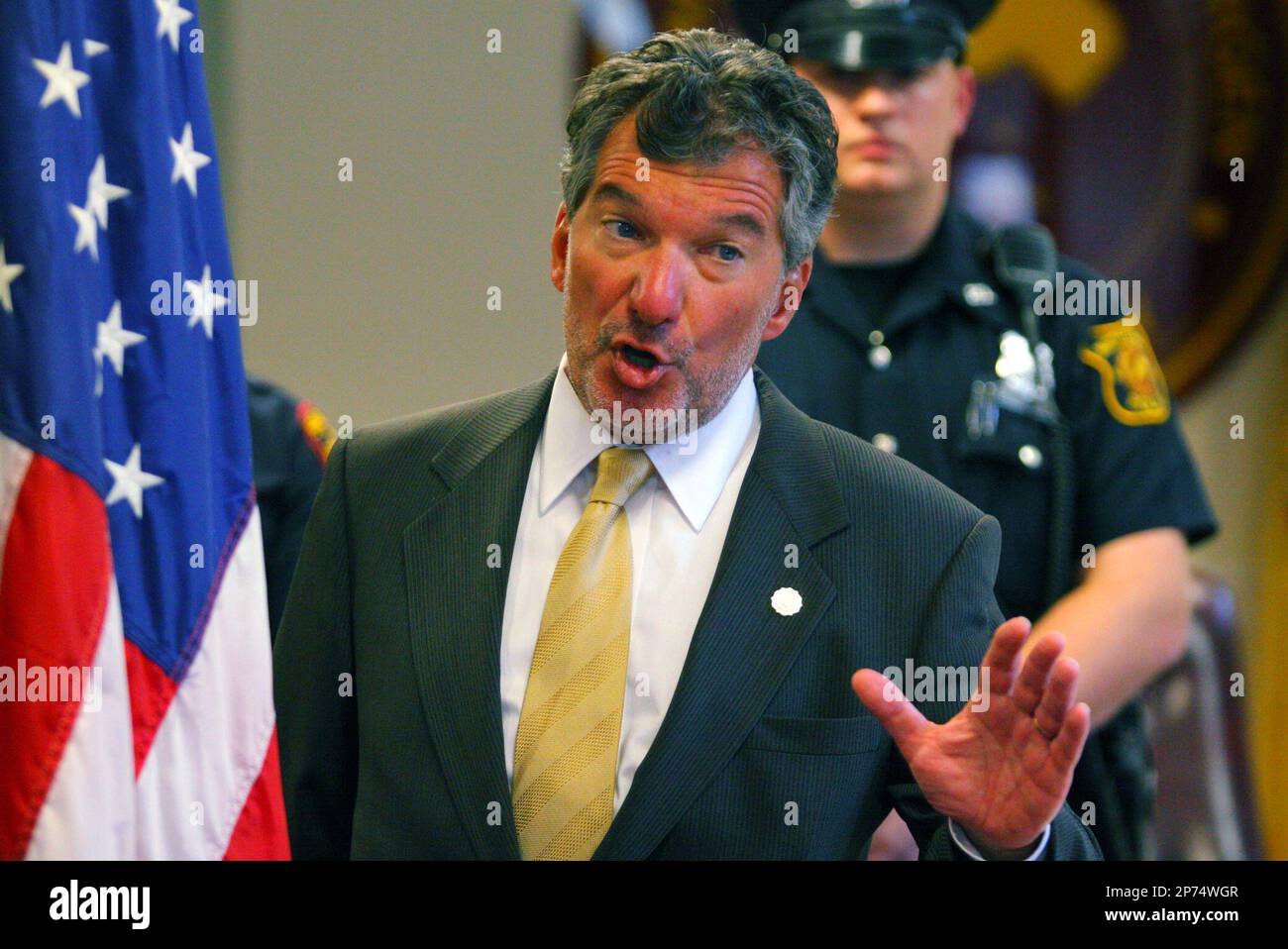 Hudson County Prosecutor Edward DeFazio talks about State Senator Nicholas  Sacco announcement of a Caylee's Law bill during a news conference at the  North Bergen Municipal Building in North Bergen, N.J. on