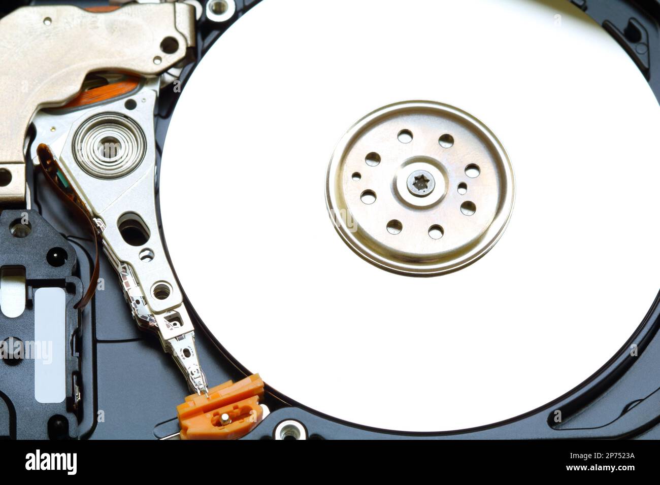 Open hard drive. Close-up Stock Photo