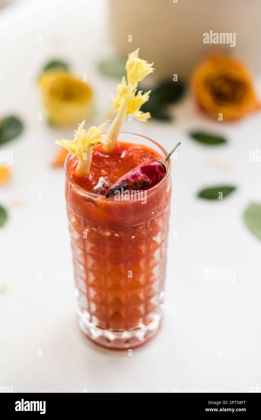 bloody mary alcoholic cocktail recipe Stock Photo Alamy