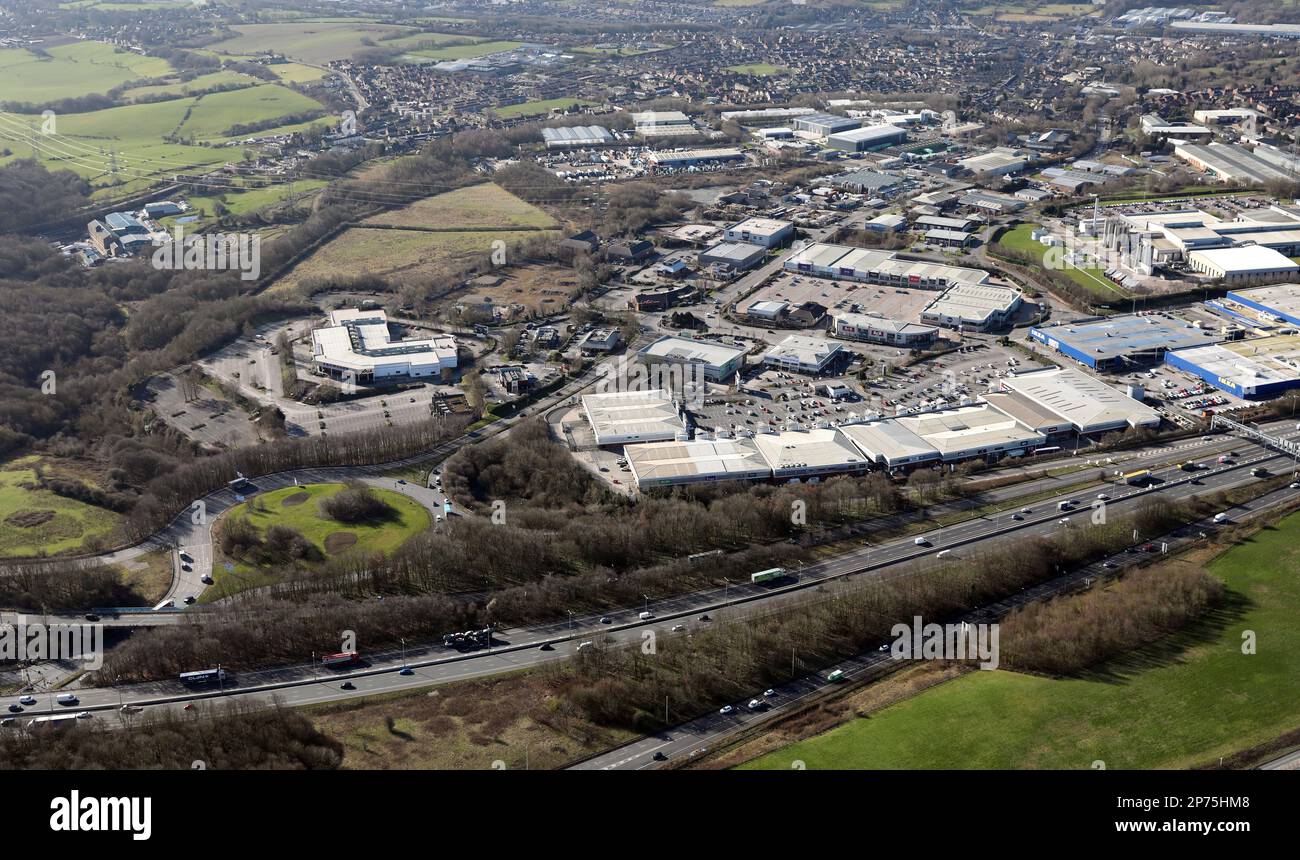 aerial view of Birstall near Leeds, West Yorkshire, UK Stock Photo Alamy