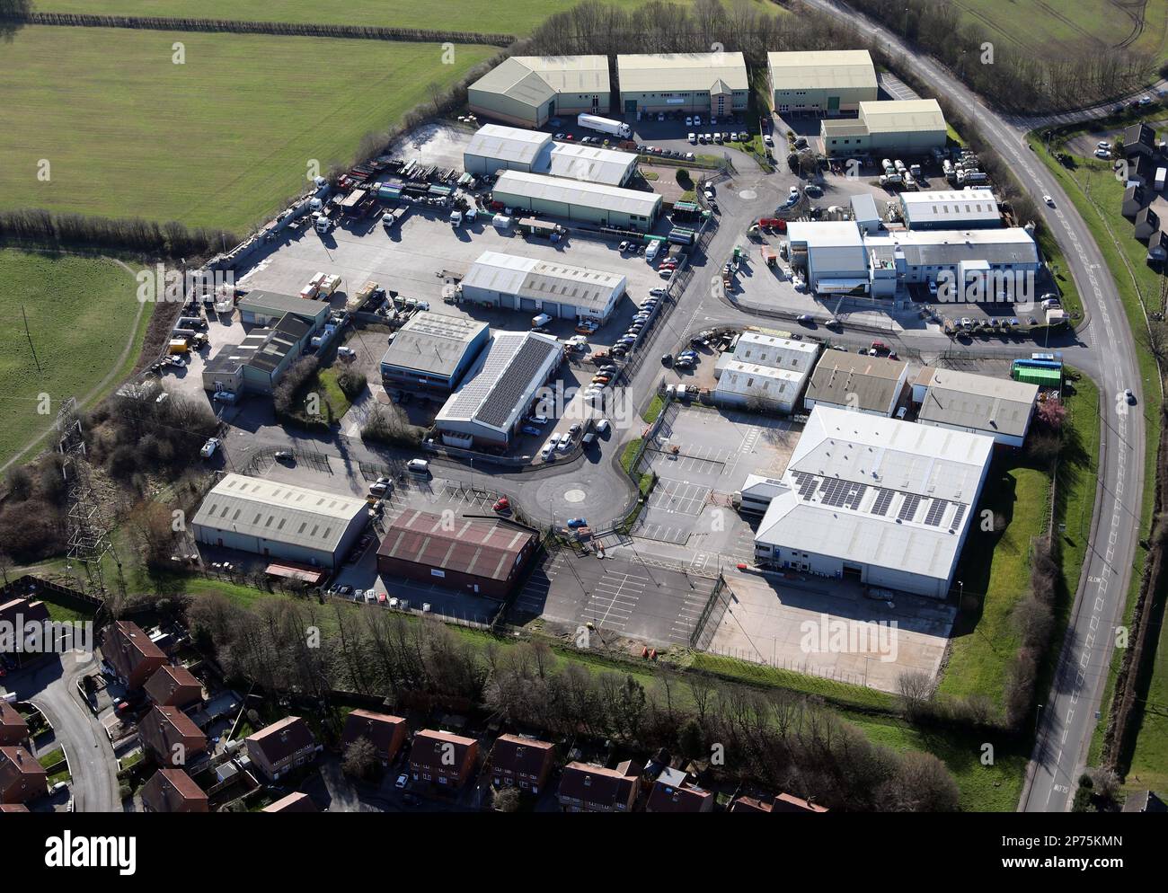 aerial view of Astley Lane Industrial Estate, Swillington, Leeds Stock
