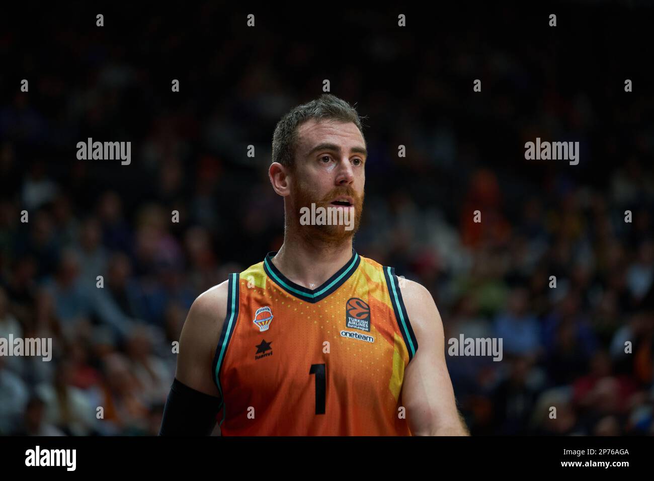 Victor Claver of Valencia basket in action during the Turkish Airlines EuroLeague Regular Season Round 27 on march 7, 2023 at Fuente de San Luis Sport Stock Photo
