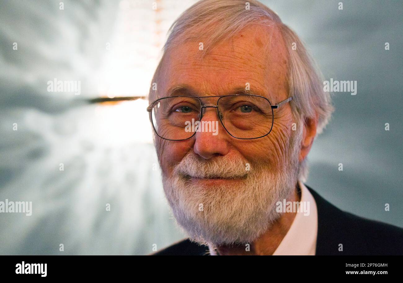 US mathematician John Willard Milnor smiles after he received the Abel