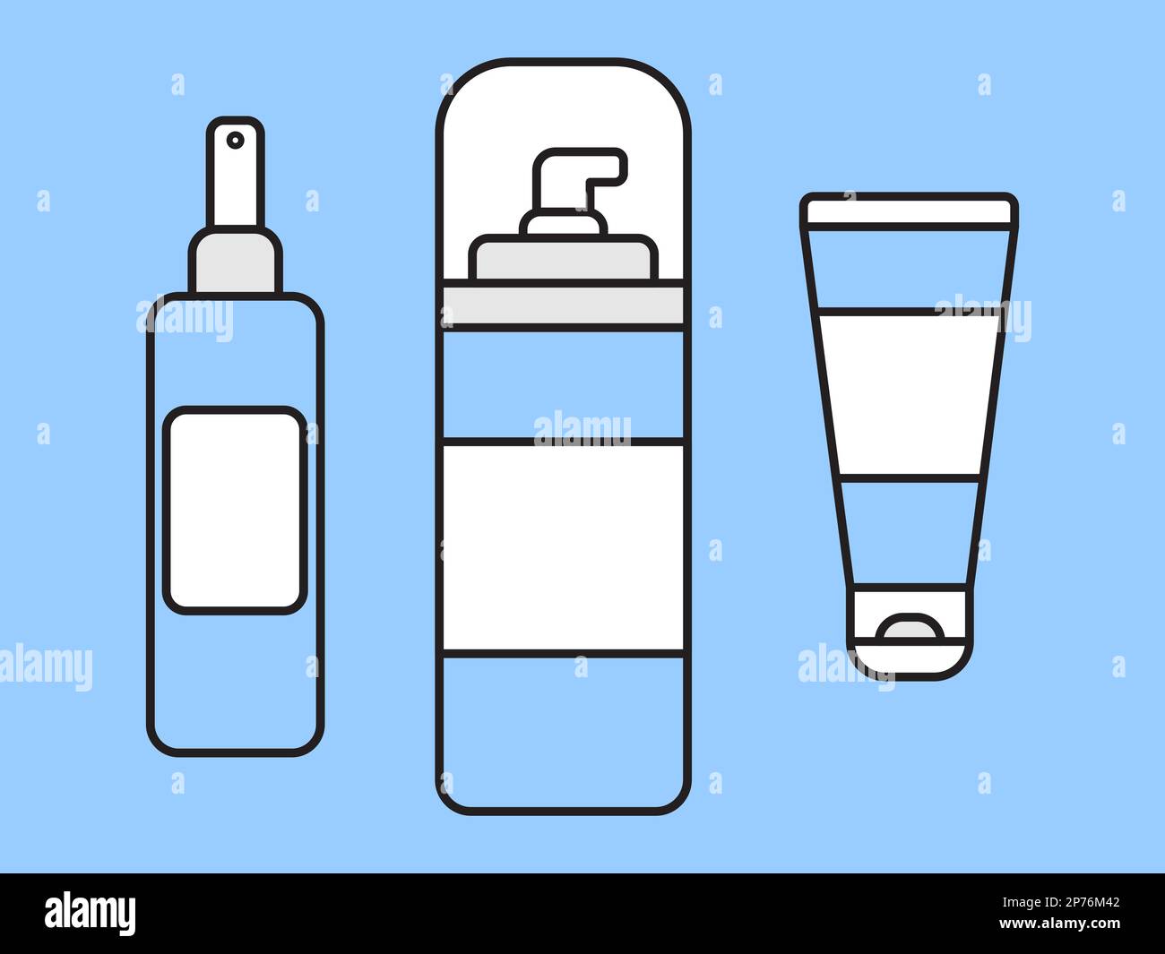 Simple flat vector illustration of cosmetics set. Cosmetical tools ...