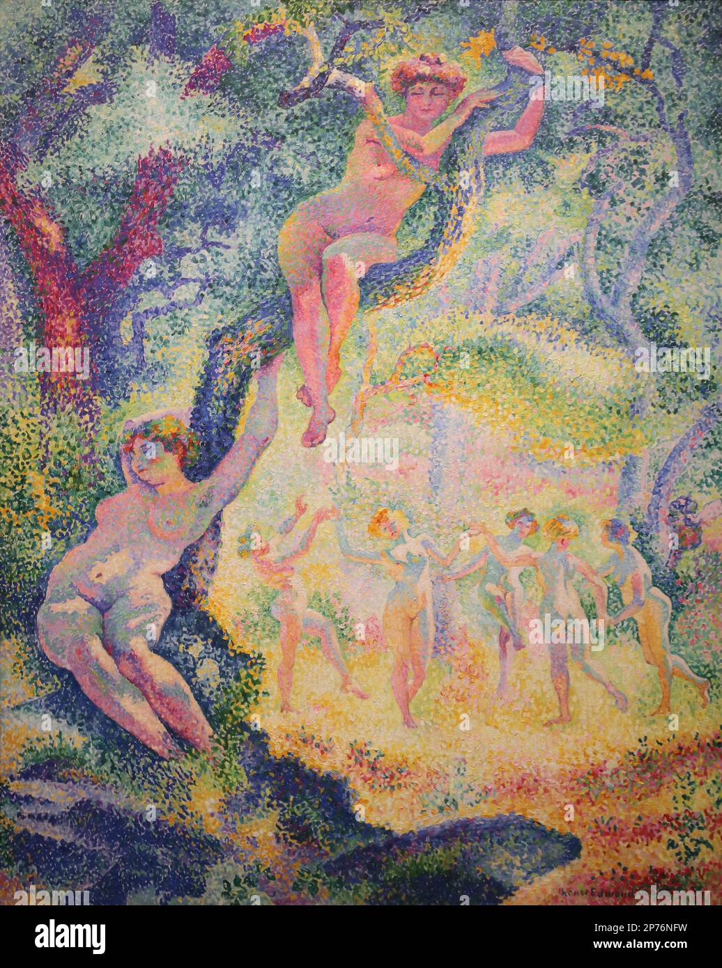 Die Lichtung (The Clearing) by French painter Henri-Edmond Cross at the Wallraf-Richartz Museum, Cologne, Germany Stock Photo