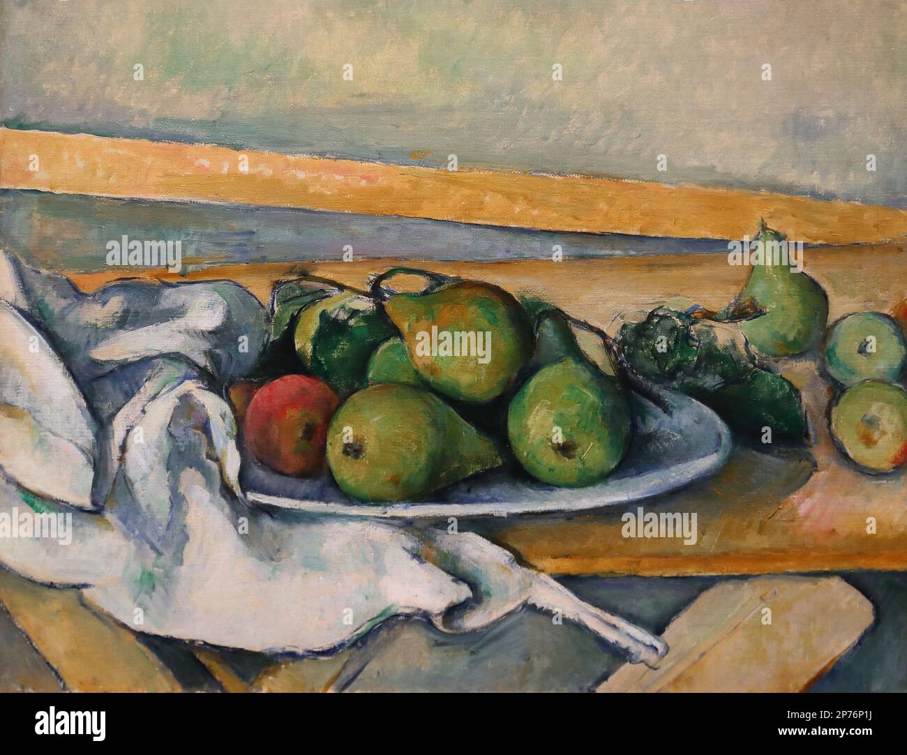 Still-Leben mit Birnen (Still-life with pears) by French Impressionist painter Paul Cezanne at the Wallraf-Richartz Museum, Cologne, Germany Stock Photo