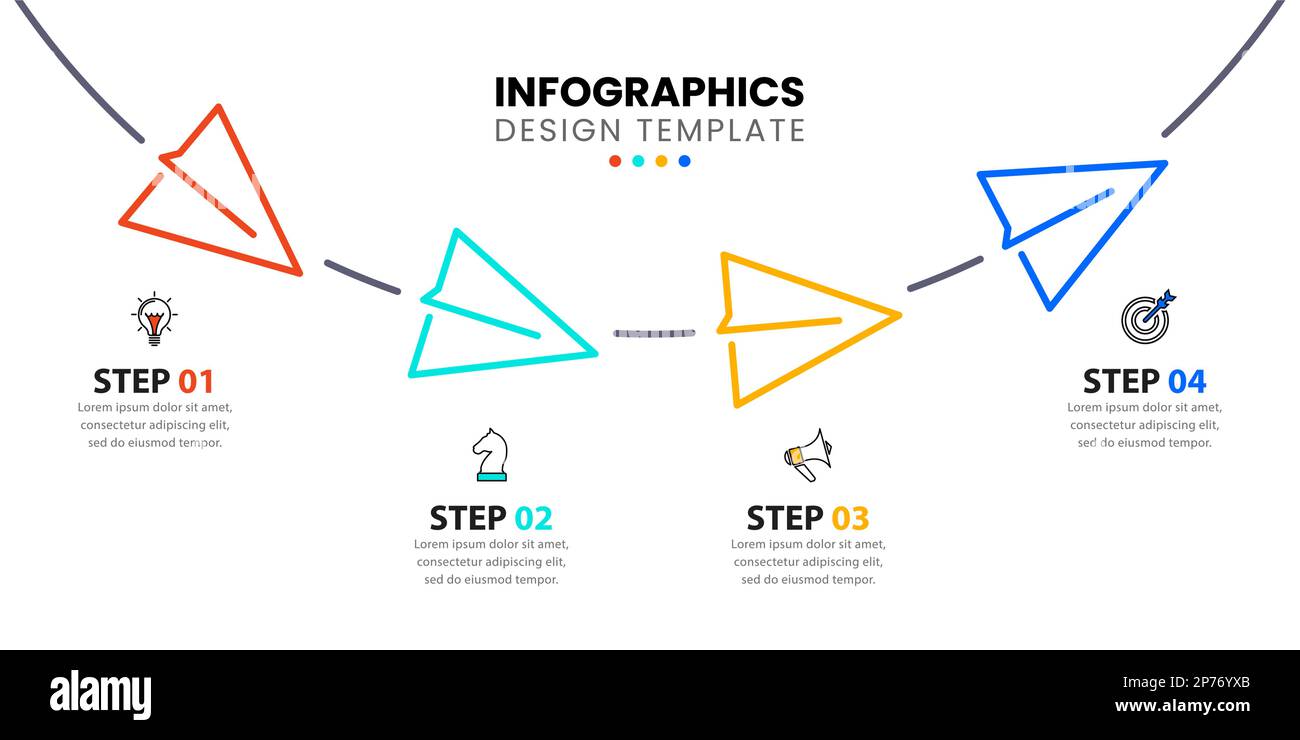 Infographic template with icons and 4 options or steps. Can be used for ...