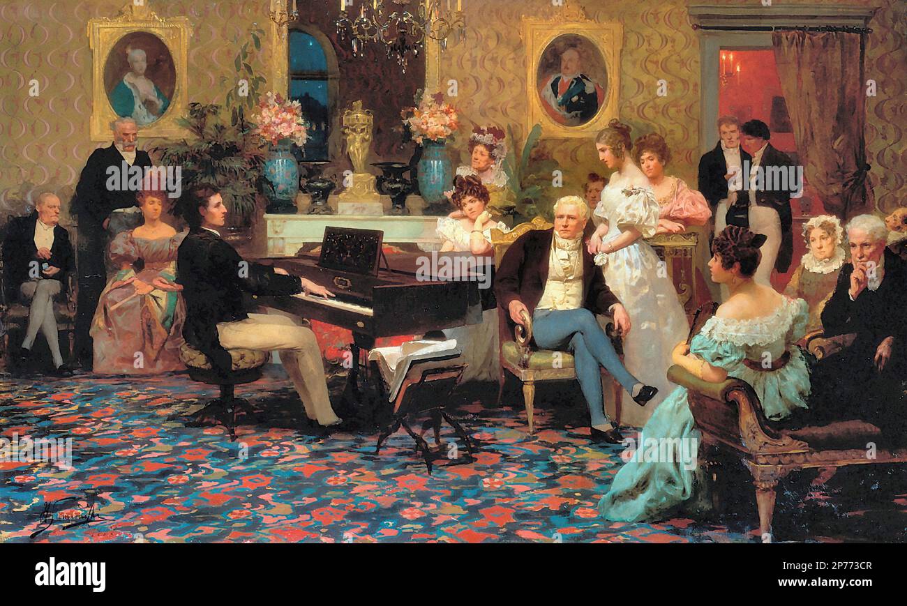 Chopin Grający Na Fortepianie W Salonie Księcia Radziwiłła