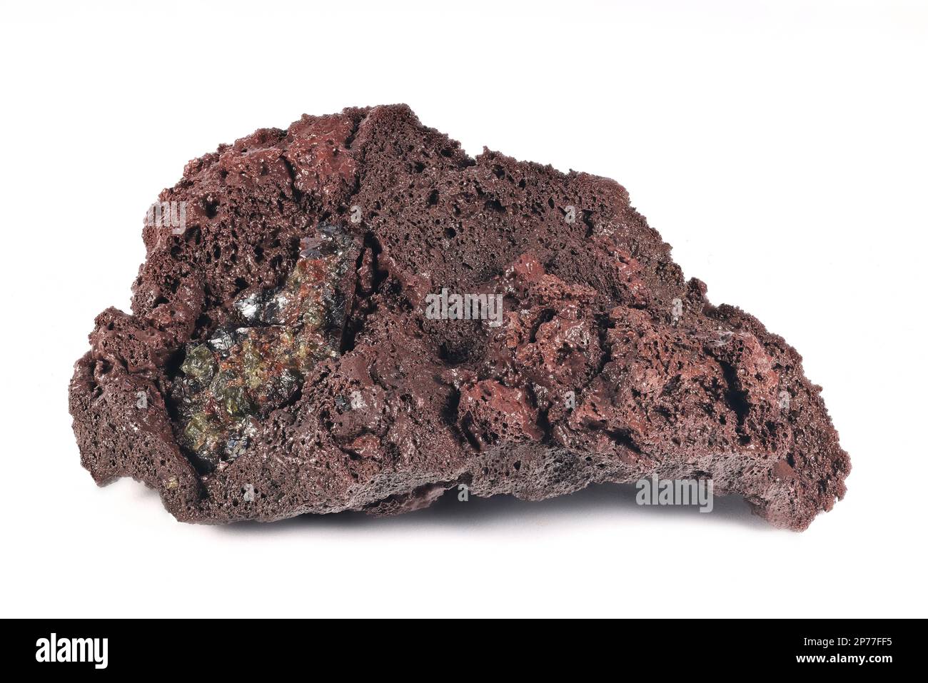 Scoria, pyroclastic, highly vesicular, dark-colored volcanic rock from Lanzarote, Spain Stock Photo