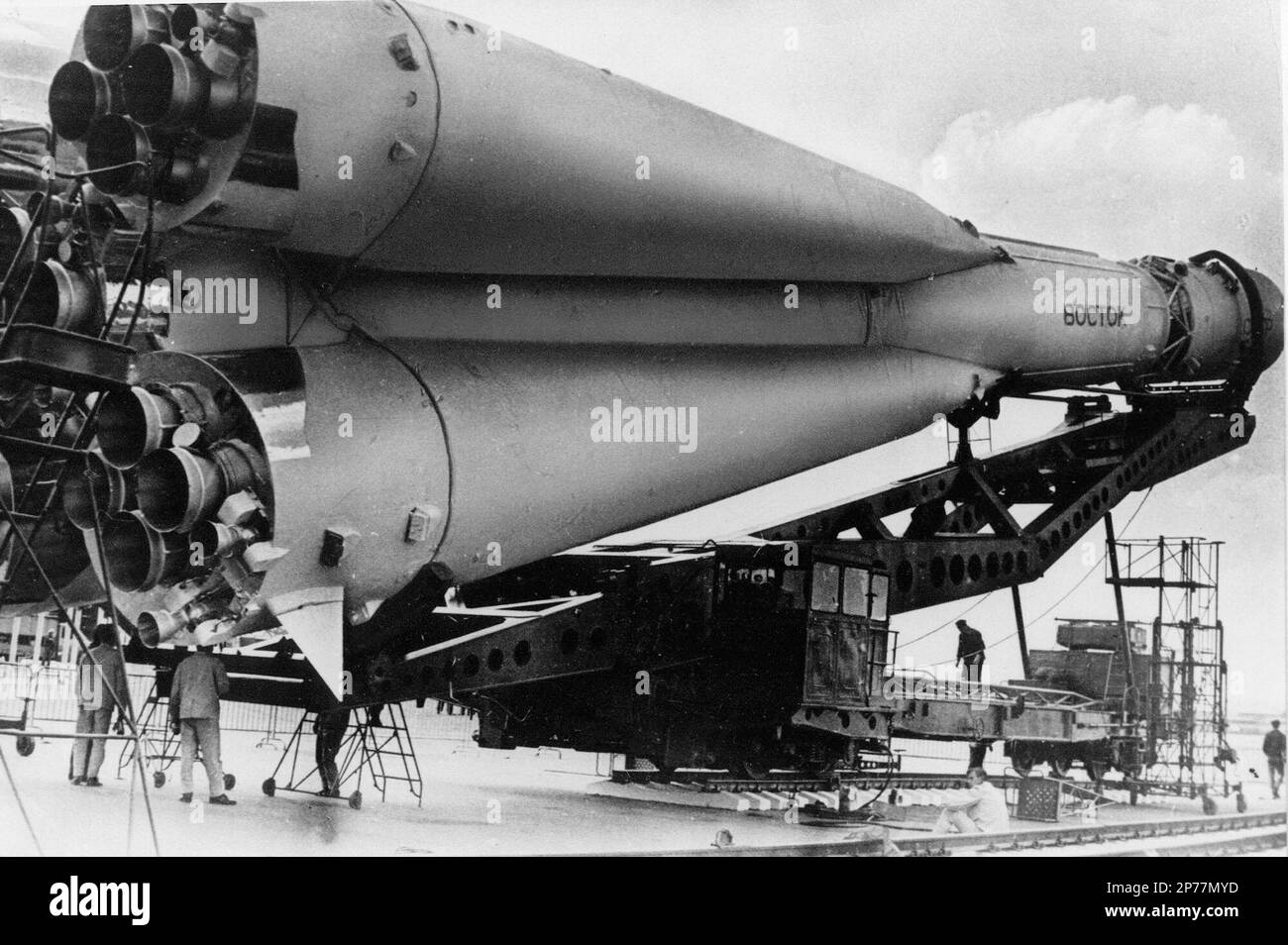 FILE - This undated picture shows a Russian Vostok rocket on its ...
