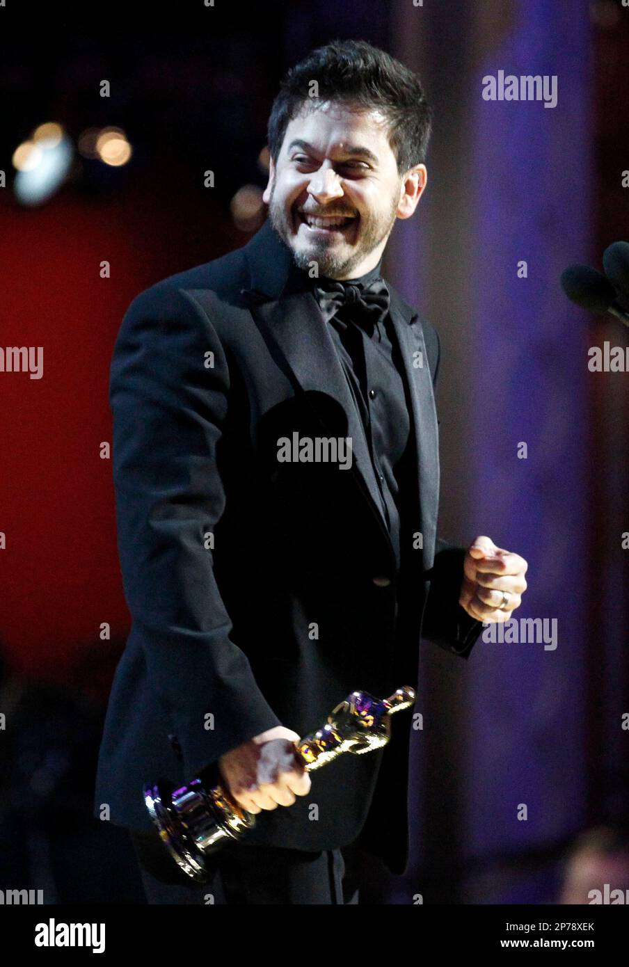 Gary A. Rizzo accepts the Oscar for best sound mixing for "Inception