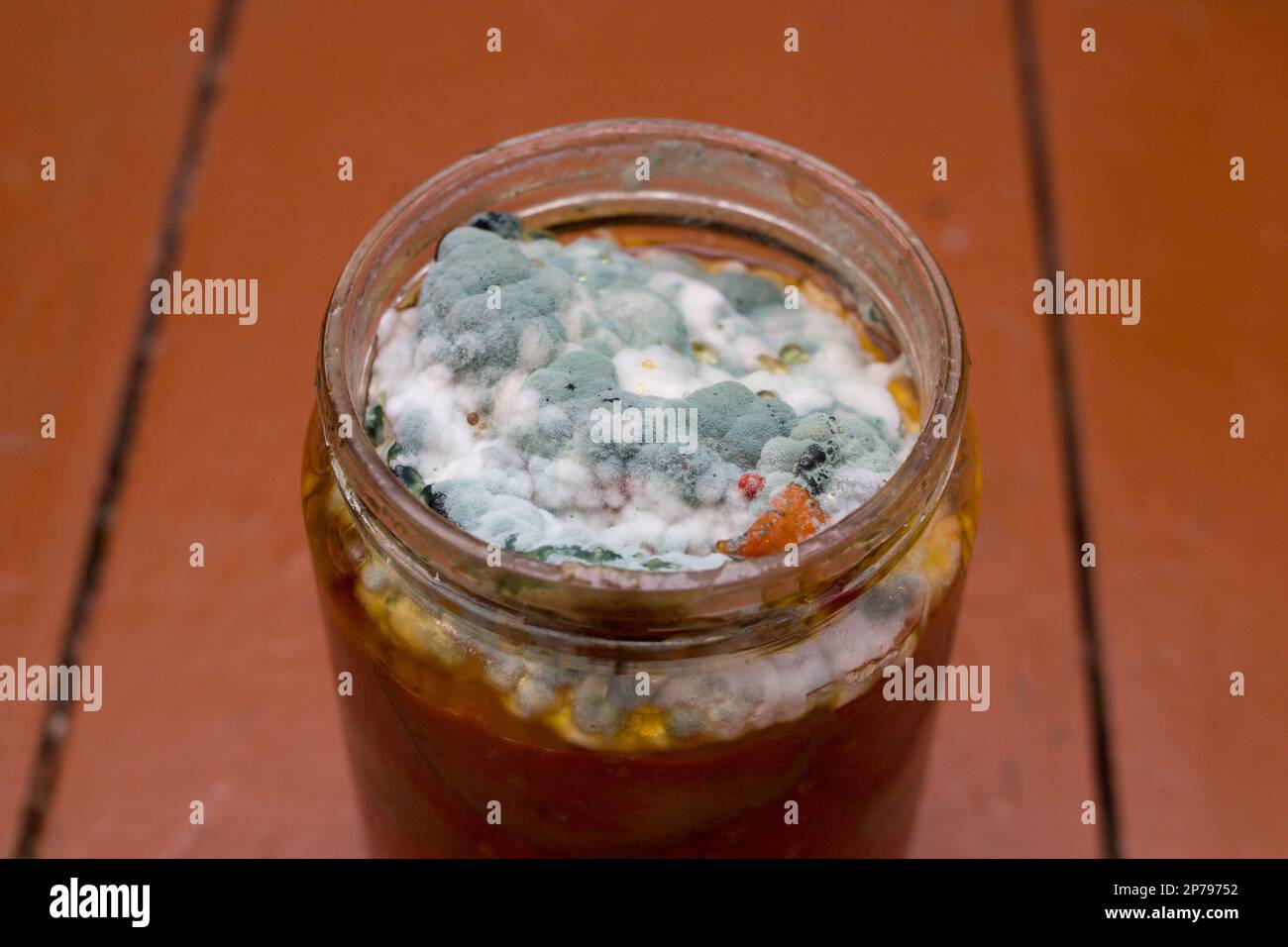 harmful jam in a jar with mushrooms mold Stock Photo Alamy
