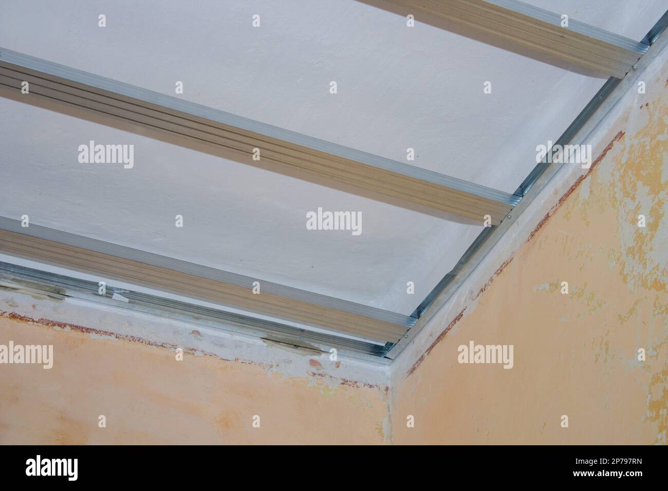 Gypsum wall is under construction Based on the wall of the gas block