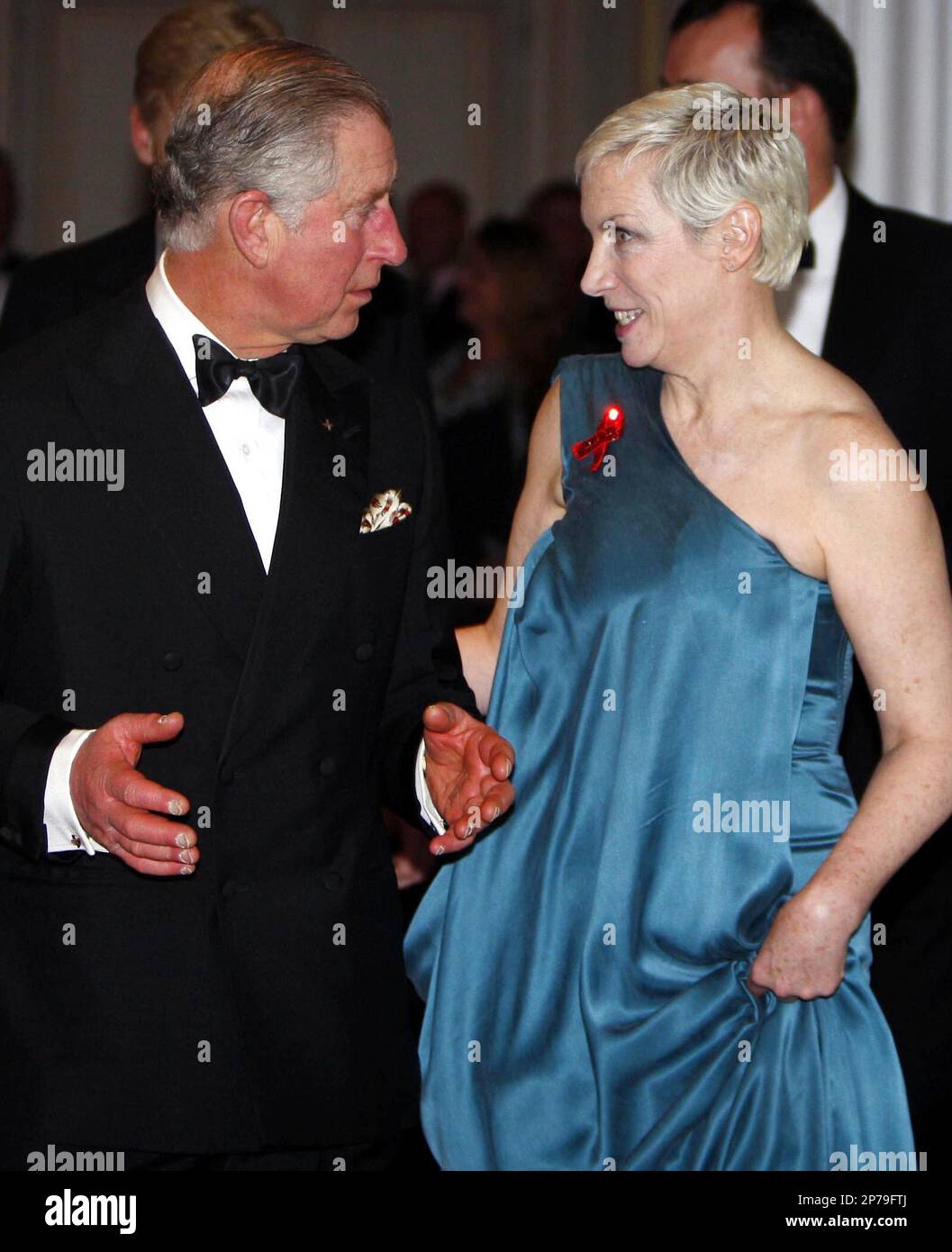 Britain's Prince Charles, the Prince of Wales, meets singer Annie